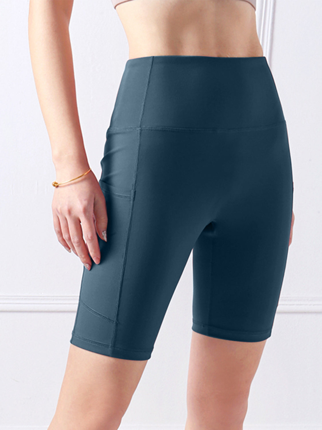 Pocketed High Waist Active Shorts - Sharpline Insights, LLC