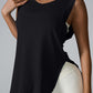 Slit Round Neck Active Tank