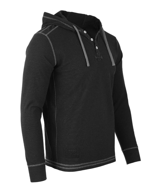 Thermal Long Sleeve Lightweight Fashion Hooded Henley