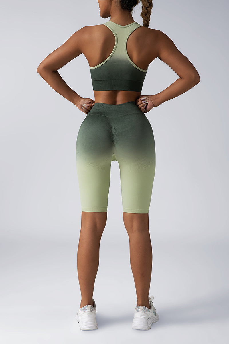 Women's 2-Piece Workout Sets - Seamless Crop Tank & High-Waist Shorts or Sport Bra & Yoga Leggings