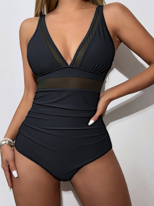 V-Neck One-Piece Swimwear - Sharpline Insights, LLC