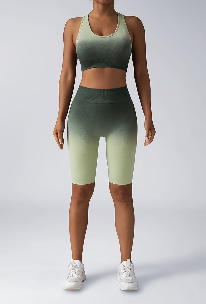 Women's 2-Piece Workout Sets - Seamless Crop Tank & High-Waist Shorts or Sport Bra & Yoga Leggings