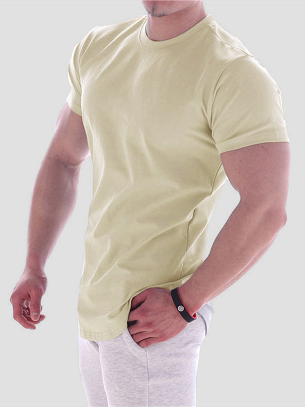 Fitness trendy brand quick-drying round neck elastic short-sleeved tight-fitting sports T-shirt - Sharpline Insights, LLC