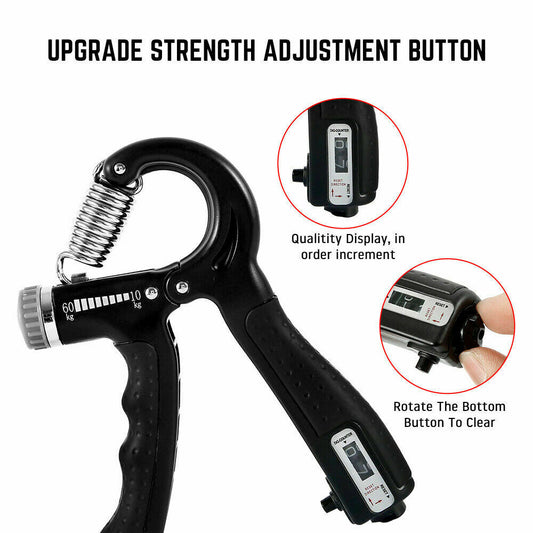 Hand Grip Strength Power Trainer Gripper Strengthener Adjustable Gym Exerciser - Sharpline Insights