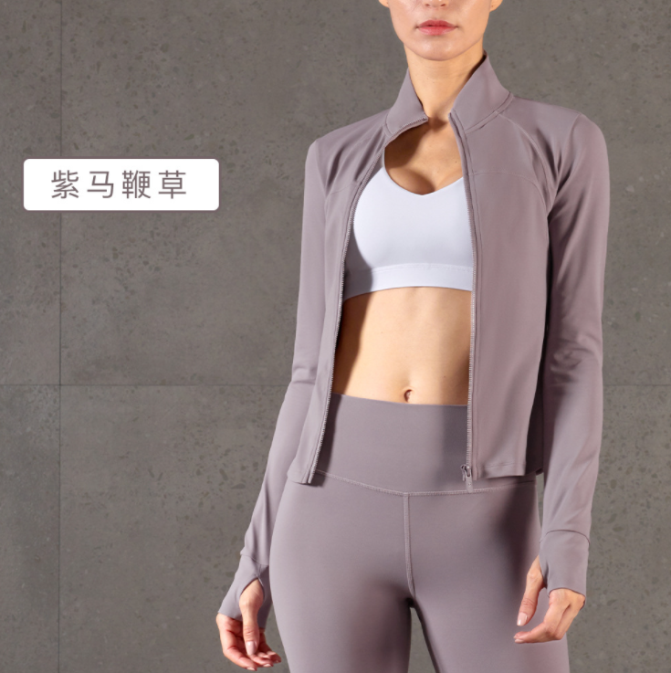 Workout Gym Outfit Nude Active Wear Fitness Clothing Women Long Sleeve Top With Zipper Jacket Suits 2 Piece Yoga Sets for Sport - Sharpline Insights, LLC