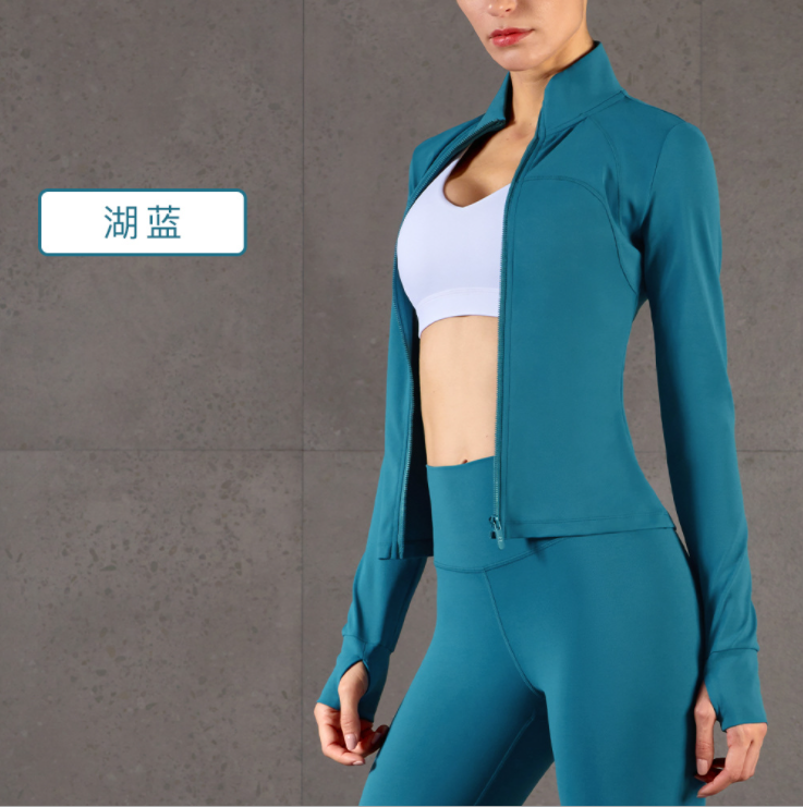 Workout Gym Outfit Nude Active Wear Fitness Clothing Women Long Sleeve Top With Zipper Jacket Suits 2 Piece Yoga Sets for Sport - Sharpline Insights, LLC