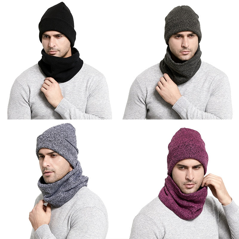 Winter Men Hats Scarf Set - Sharpline Insights, LLC