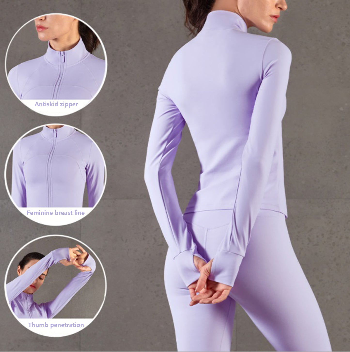 Workout Gym Outfit Nude Active Wear Fitness Clothing Women Long Sleeve Top With Zipper Jacket Suits 2 Piece Yoga Sets for Sport - Sharpline Insights, LLC