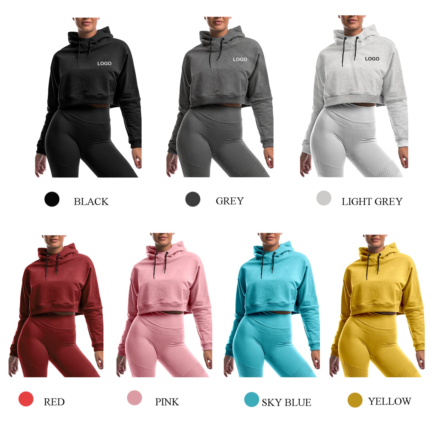 Long Sleeve Crop Top Hoodie - Sharpline Insights, LLC