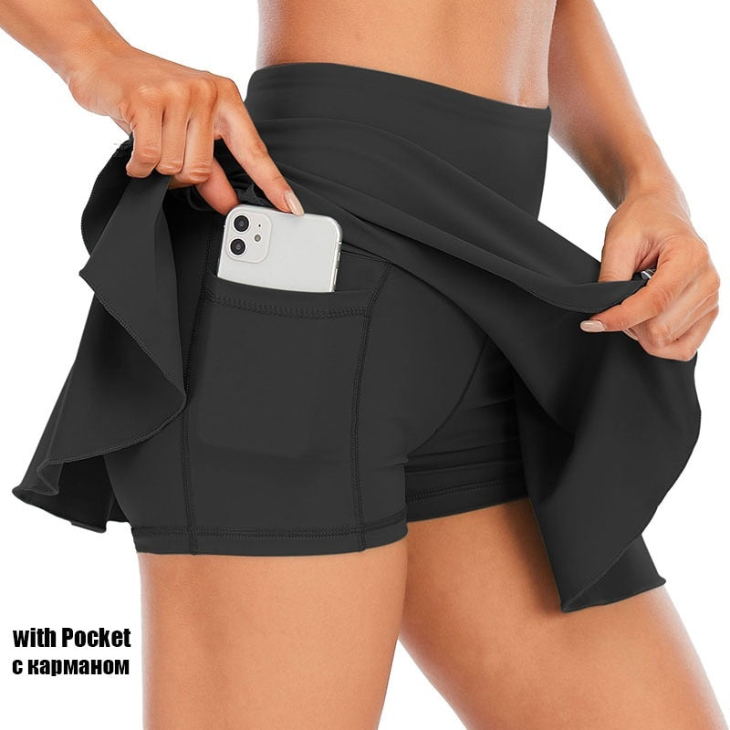 Cloud Hide Tennis Skirts Women Sports Golf Pleated Skirt Fitness Shorts - Sharpline Insights, LLC