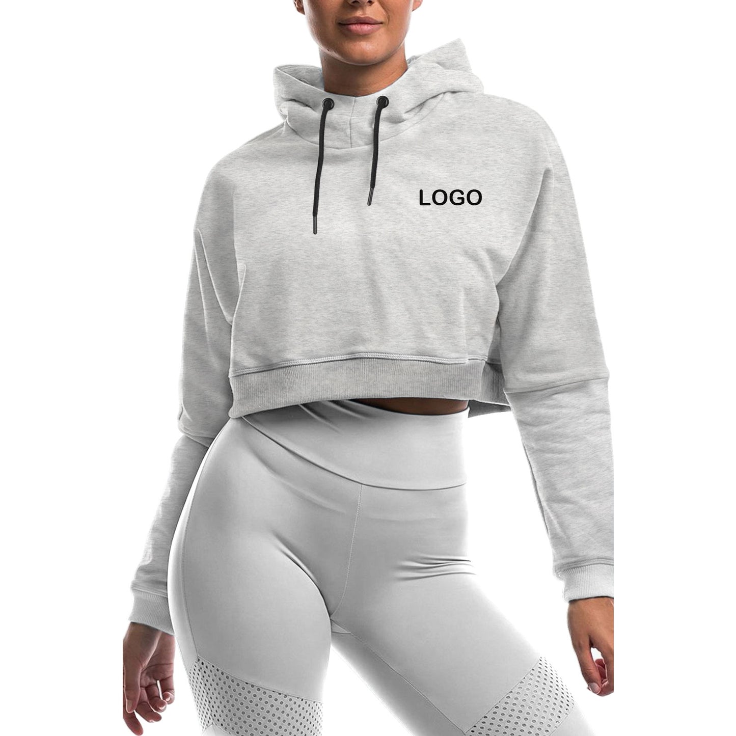 Long Sleeve Crop Top Hoodie - Sharpline Insights, LLC