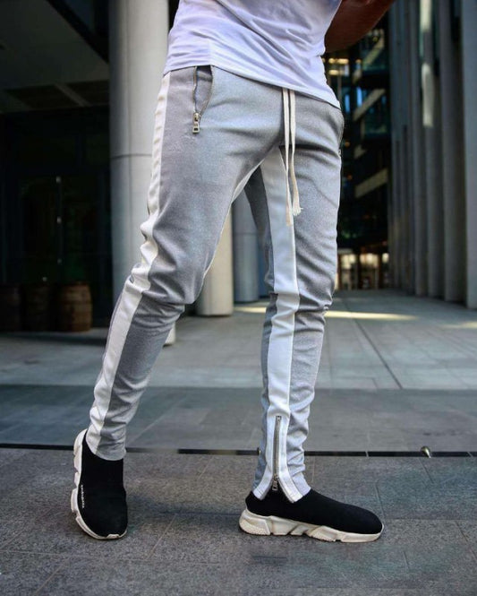 Men's color-block casual double-pocket multi-zipper sportspants - Sharpline Insights