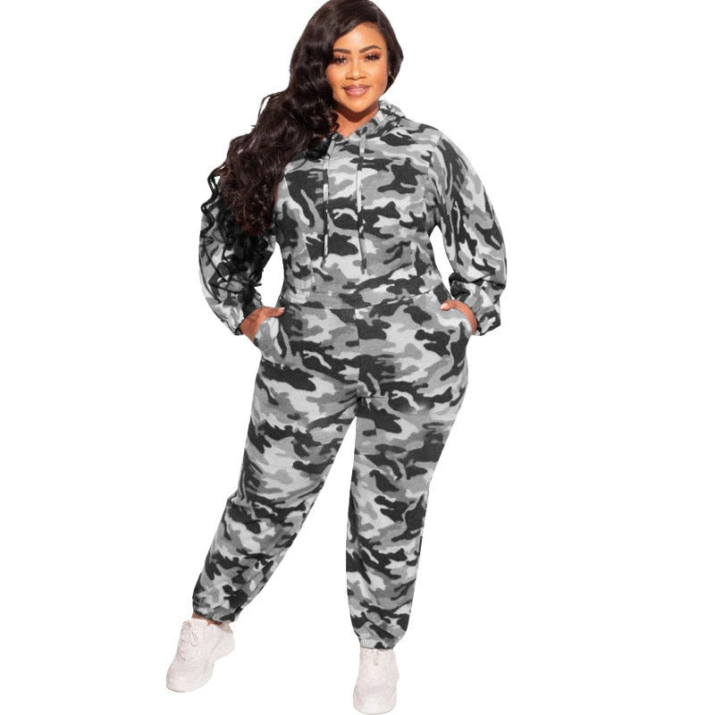 Camouflage Two Piece Set Women Plus Size Clothing  Outfits - Sharpline Insights, LLC