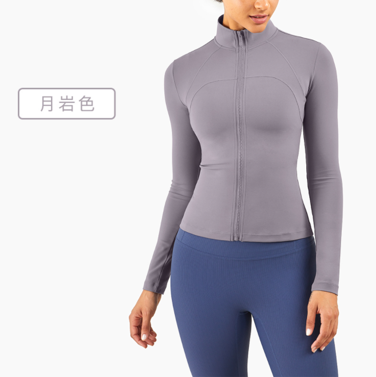 Workout Gym Outfit Nude Active Wear Fitness Clothing Women Long Sleeve Top With Zipper Jacket Suits 2 Piece Yoga Sets for Sport - Sharpline Insights, LLC