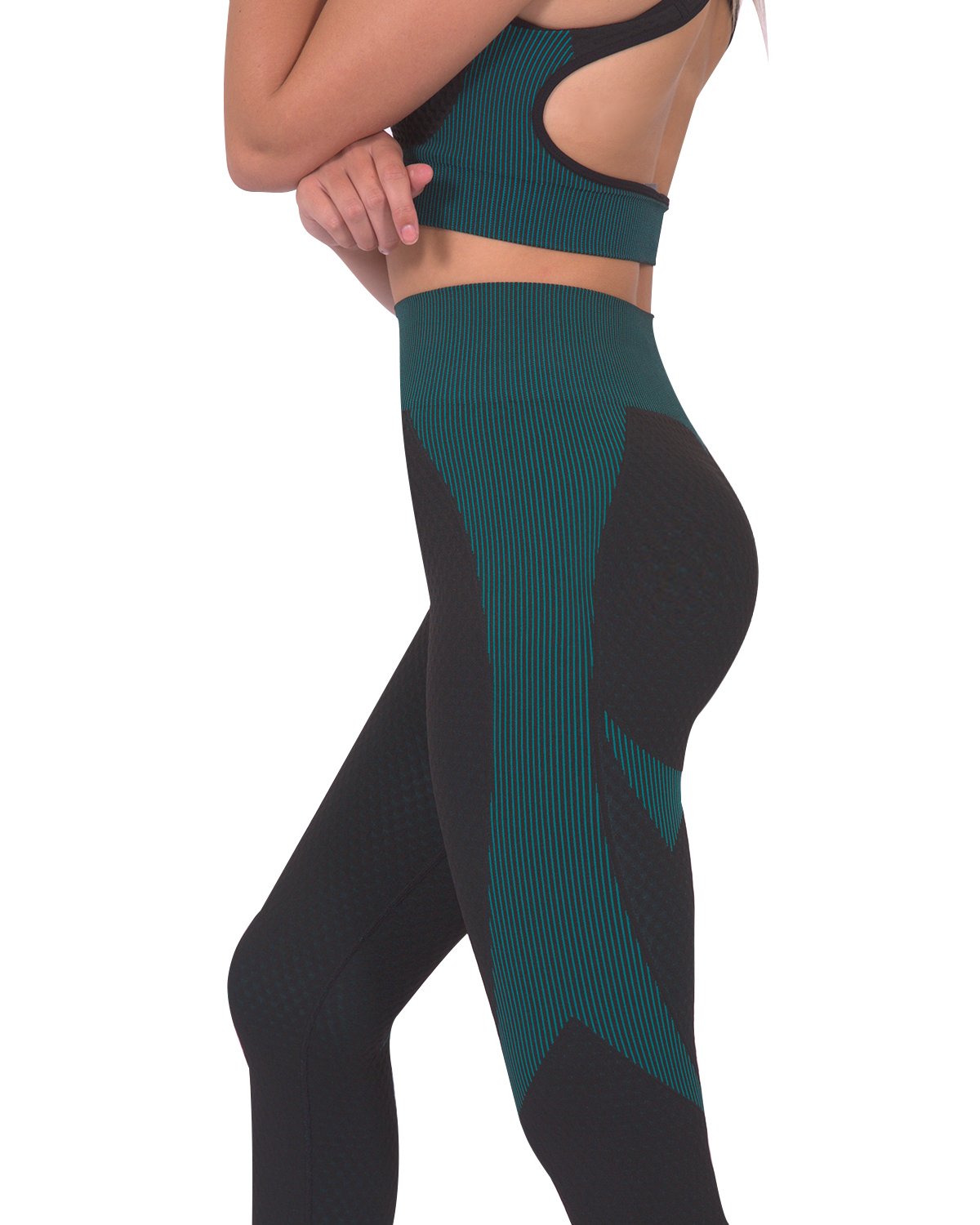 Black & Teal Leggings - Sharpline Insights, LLC