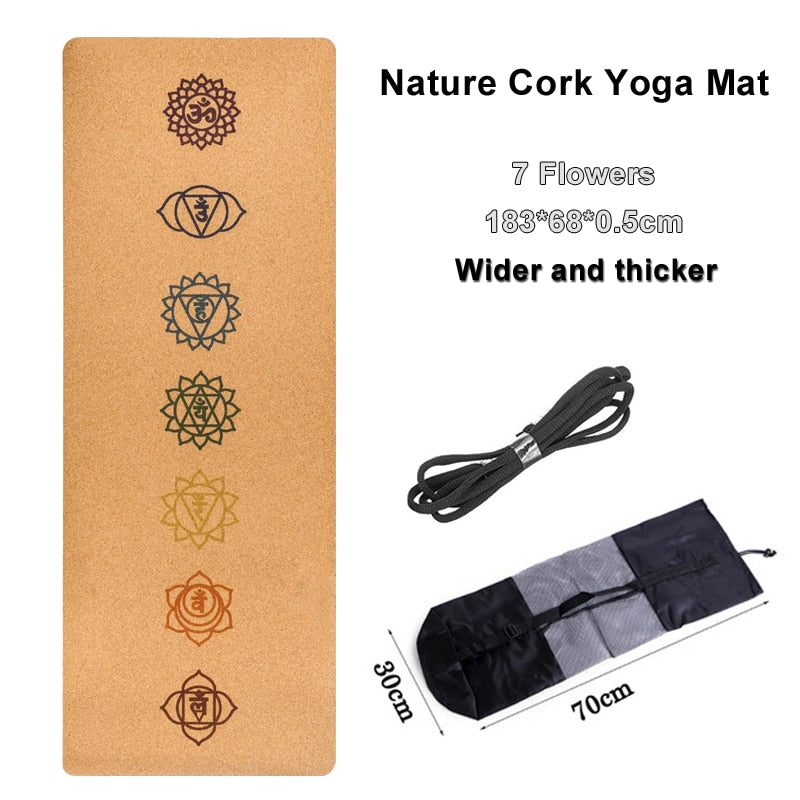 Jusenda 5mm Natural Cork TPE Yoga Mat Fitness Mats Gym Pilates Pad Training Exercise Sport Mat With Position Body Line - Sharpline Insights