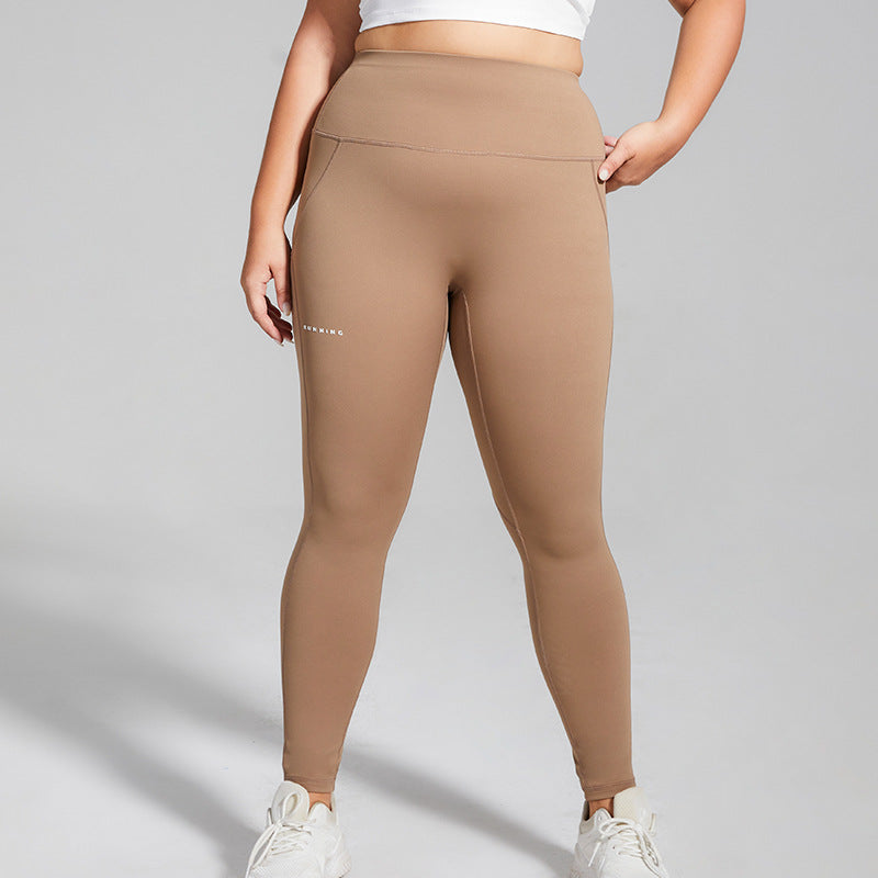 Plus Size Running Sports Pants High Waist Hip Lift Letters Quick Drying Yoga Pants No T Line Skinny Peach Hip Fitness Pants for Women - Sharpline Insights