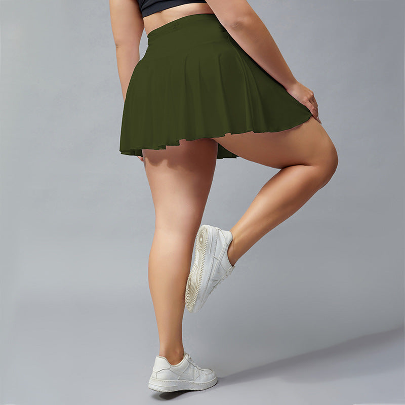 Plus Size Fitness Shorts Women Outdoor Quick-Drying Breathable Tennis Skirt Running Workout Training Pleated Skirt Culottes - Sharpline Insights