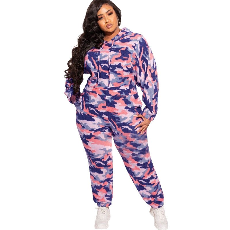 Camouflage Two Piece Set Women Plus Size Clothing  Outfits - Sharpline Insights, LLC