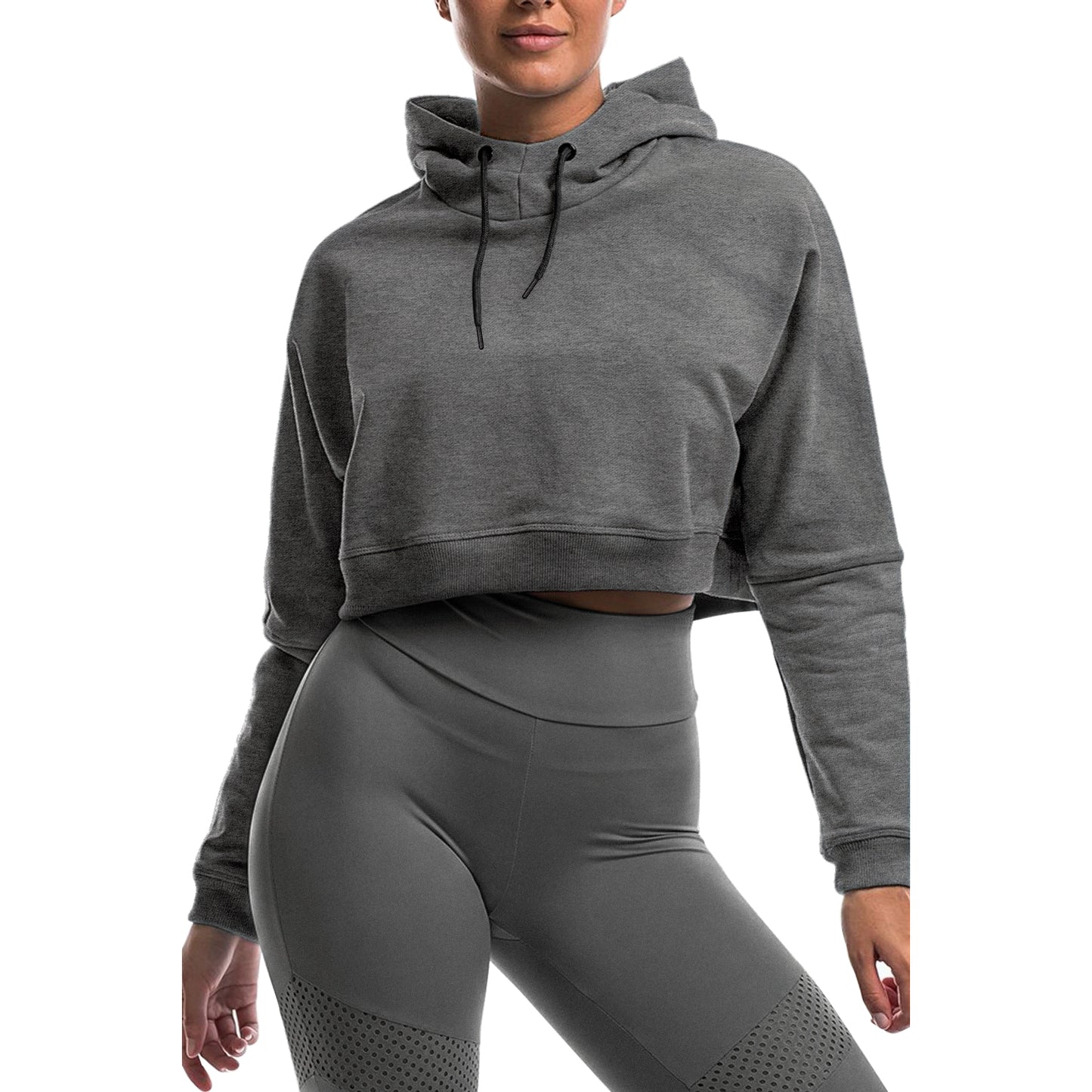 Long Sleeve Crop Top Hoodie - Sharpline Insights, LLC