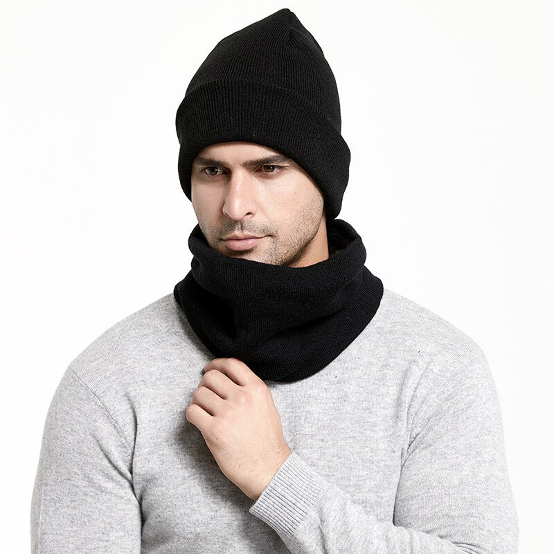 Winter Men Hats Scarf Set - Sharpline Insights, LLC