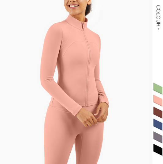 Workout Gym Outfit Nude Active Wear Fitness Clothing Women Long Sleeve Top With Zipper Jacket Suits 2 Piece Yoga Sets for Sport - Sharpline Insights, LLC