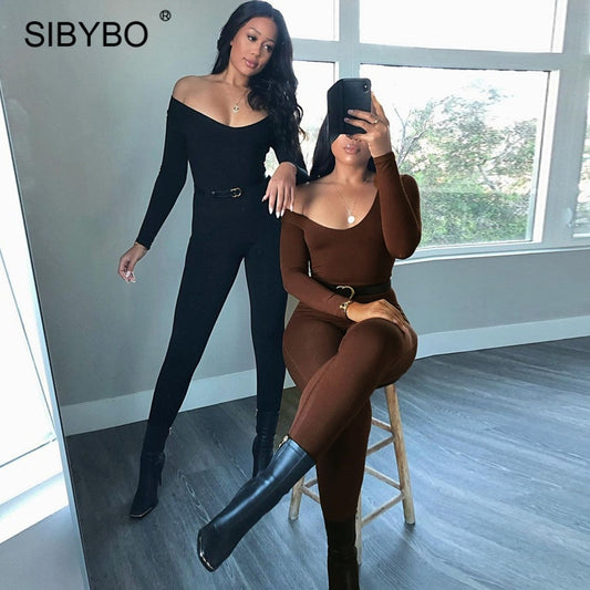 Sibybo Fall Winter Long Sleeve Jumpsuit - Sharpline Insights, LLC