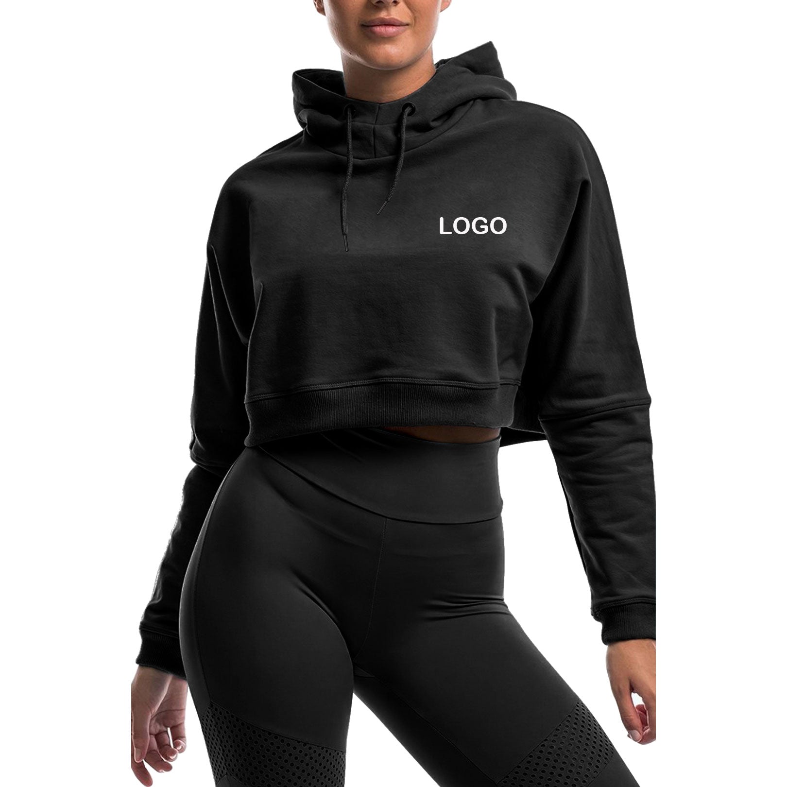 Long Sleeve Crop Top Hoodie - Sharpline Insights, LLC