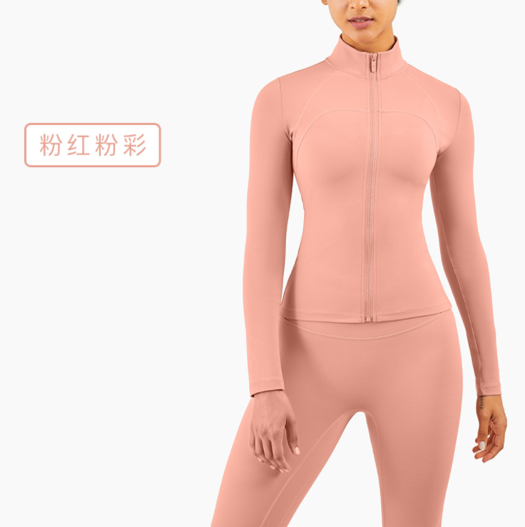 Workout Gym Outfit Nude Active Wear Fitness Clothing Women Long Sleeve Top With Zipper Jacket Suits 2 Piece Yoga Sets for Sport - Sharpline Insights, LLC