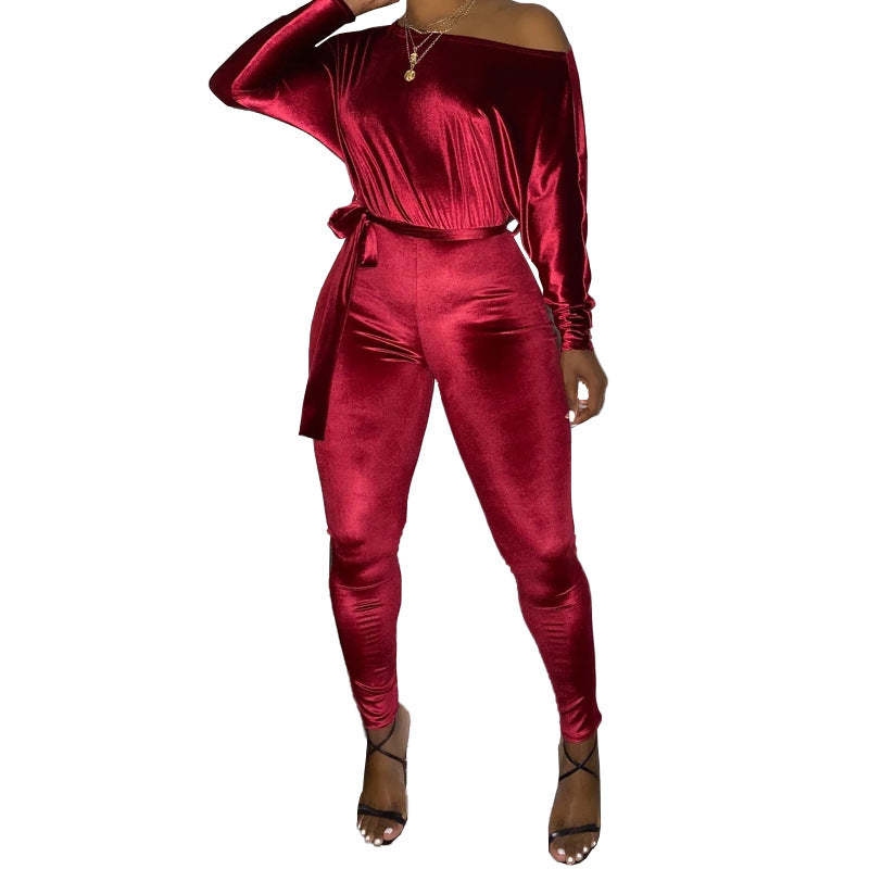 2022 Fall Autumn Winter Women Velvet Jumpsuit - Sharpline Insights, LLC